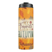 Meine Lieblingsfarbe ist Herbst personalisiert ora Thermosbecher (Vorderseite)