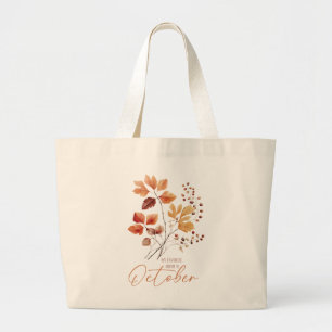 Meine Lieblingsfarbe ist Oktober - Herbstblätter & Jumbo Stoffbeutel