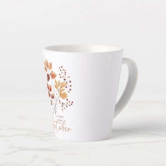 Meine Lieblingsfarbe ist Oktober - Herbstblätter & Milchtasse (Rechte Ecke)