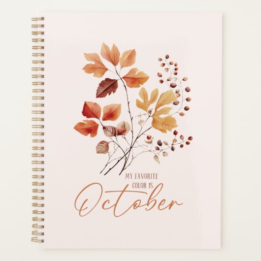 Meine Lieblingsfarbe ist Oktober - Herbstblätter & Planer (Vorderseite)