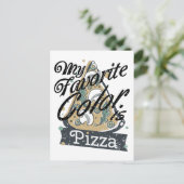 Meine Lieblingsfarbe ist Pizza, die Lover kocht Postkarte (Stehend Vorderseite)