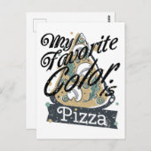 Meine Lieblingsfarbe ist Pizza, die Lover kocht Postkarte (Vorne/Hinten)
