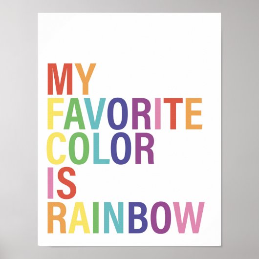 Meine Lieblingsfarbe ist Regenbogen Poster (Vorne)