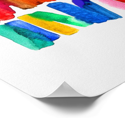 Meine Lieblingsfarbe ist Regenbogenkunst Poster (Ecke)