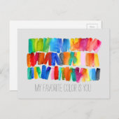 Meine Lieblingsfarbe ist Regenbogenkunst Postkarte (Vorne/Hinten)