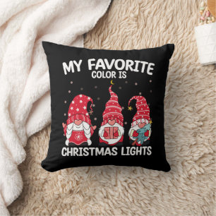 Meine Lieblingsfarbe ist Weihnachtsbeleuchtung Gno Kissen