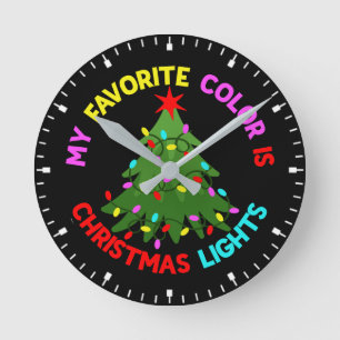 Meine Lieblingsfarbe ist Weihnachtslicht-78678 Runde Wanduhr
