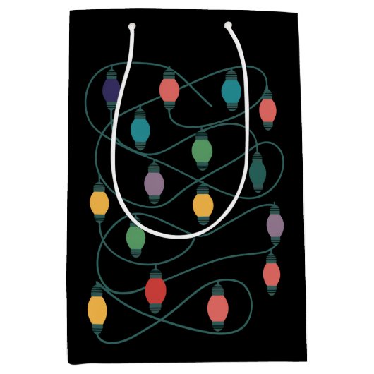 Meine Lieblingsfarbe ist Weihnachtslicht Funny Paj Mittlere Geschenktüte (Vorderseite)