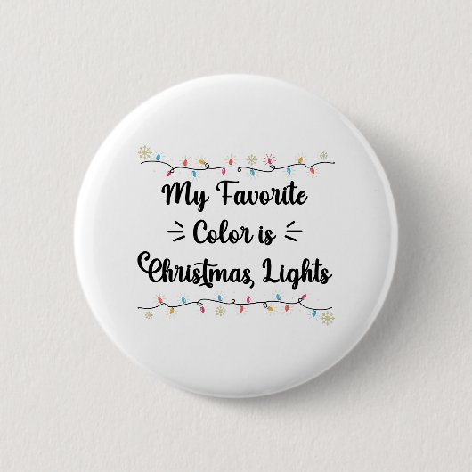 Meine Lieblingsfarbe ist Weihnachtslicht Funny Xma Button (Vorderseite)