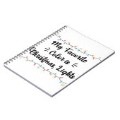 Meine Lieblingsfarbe ist Weihnachtslicht Funny Xma Notizblock (Linke Seite)