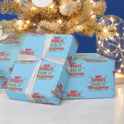 Meine Lieblingsfarbe ist Weihnachtslicht Geschenkpapier (Feiertage)
