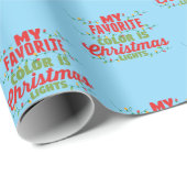 Meine Lieblingsfarbe ist Weihnachtslicht Geschenkpapier (Rolleneckpunkt)
