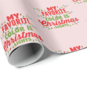 Meine Lieblingsfarbe ist Weihnachtslicht Geschenkpapier (Rolleneckpunkt)