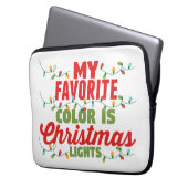 Meine Lieblingsfarbe ist Weihnachtslicht Laptopschutzhülle (Vorderseite Links)