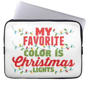 Meine Lieblingsfarbe ist Weihnachtslicht Laptopschutzhülle