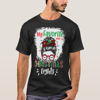 Meine Lieblingsfarbe ist Weihnachtslicht Messy Bun T-Shirt