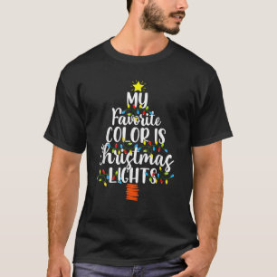 Meine Lieblingsfarbe ist Weihnachtslicht-Pyjama-Xm T-Shirt