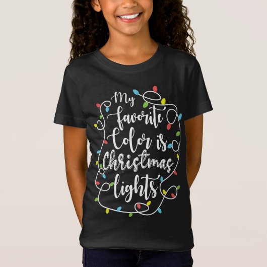 Meine Lieblingsfarbe ist Weihnachtslicht T-Shirt (Vorderseite)