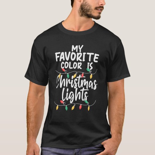 Meine Lieblingsfarbe ist Weihnachtslicht Weihnacht T-Shirt (Vorderseite)