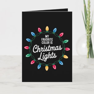 Meine Lieblingsfarbe ist Weihnachtslichter Kranz B Karte