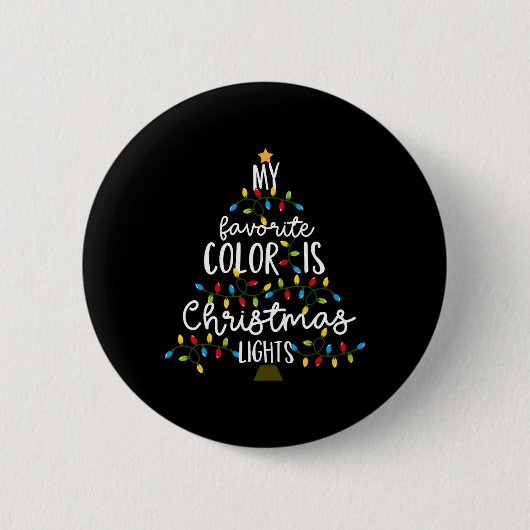 Meine Lieblingsfarbe sind Weihnachtslichter Kinder Button (Vorderseite)