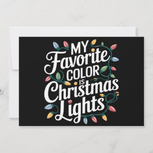 Meine Lieblingsfarbe sind Weihnachtslichter Xmas F Feiertagskarte
