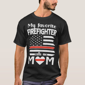 Meine Lieblingsfeuerwehr nennt mich Mom Thin Red L T-Shirt