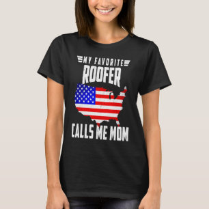 Meine Lieblingsflagge Roofer ruft Me Mama USA T-Shirt