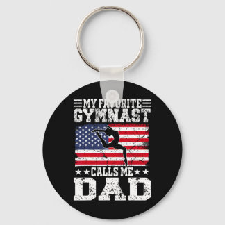 Meine Lieblingsgymnastin nennt mich Vater Usa Flag Schlüsselanhänger