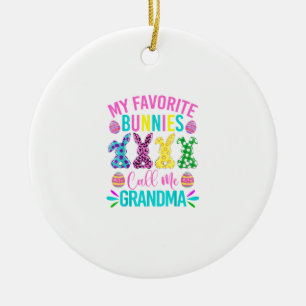 Meine Lieblingskaninchen nennen mich Oma-Shirt Süß Keramik Ornament