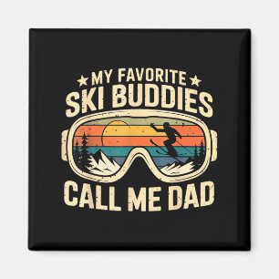 Meine Lieblingskifreunde nennen mich Dad - Skifahr Magnet