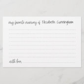 Meine LieblingsMemory-Beerdigung Moderne Gedächtni Briefpapier (Vorderseite)