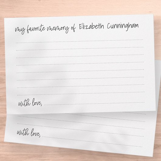 Meine LieblingsMemory-Beerdigung Moderne Gedächtni Briefpapier