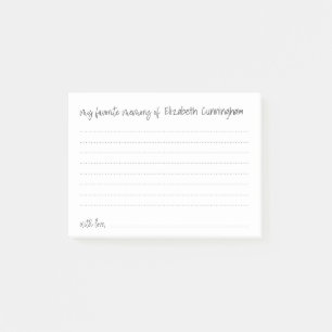 Meine LieblingsMemory-Beerdigung Moderne Gedächtni Post-it Klebezettel