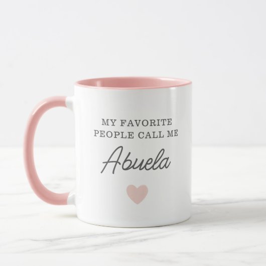 Meine Lieblingsmenschen nennen mich Abuela Script- Tasse (Links)