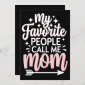 Meine Lieblingsmenschen nennen mich Mama Muttertag Einladung (Vorne/Hinten)