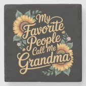 Meine Lieblingsmenschen nennen mich Oma am Muttert Steinuntersetzer (Vorderseite)