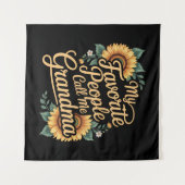 Meine Lieblingsmenschen nennen mich Oma am Muttert Wandteppich (Vorderseite (Horizontal))