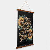 Meine Lieblingsmenschen nennen mich Oma am Muttert Wandteppich Mit Holzrahmen (Gewinkelt)