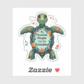 Meine Lieblingsmenschen nennen mich Oma Turtle - O Aufkleber (Blatt)