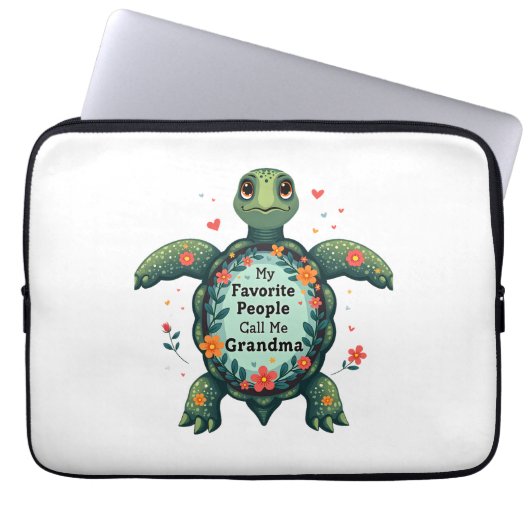 Meine Lieblingsmenschen nennen mich Oma Turtle - O Laptopschutzhülle (Vorderseite)