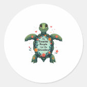 Meine Lieblingsmenschen nennen mich Oma Turtle - O Runder Aufkleber (Vorderseite)
