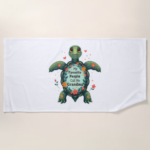 Meine Lieblingsmenschen nennen mich Oma Turtle - O Strandtuch