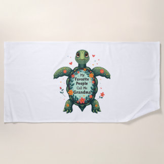 Meine Lieblingsmenschen nennen mich Oma Turtle - O Strandtuch