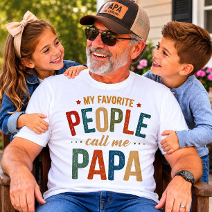 Meine Lieblingsmenschen nennen mich Papa Retro Vin T-Shirt
