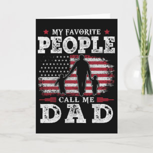 Meine Lieblingsmenschen nennen mich Papa US-Flagge Karte