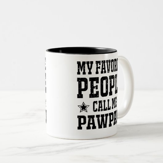 Meine Lieblingsmenschen nennen mich PawPaw Zweifarbige Tasse (VorderseiteRechts)