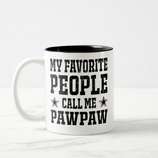 Meine Lieblingsmenschen nennen mich PawPaw Zweifarbige Tasse (Links)