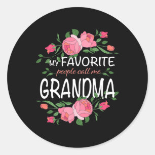 Meine Lieblingsmütter nennen mich Oma Floral Mütte Runder Aufkleber