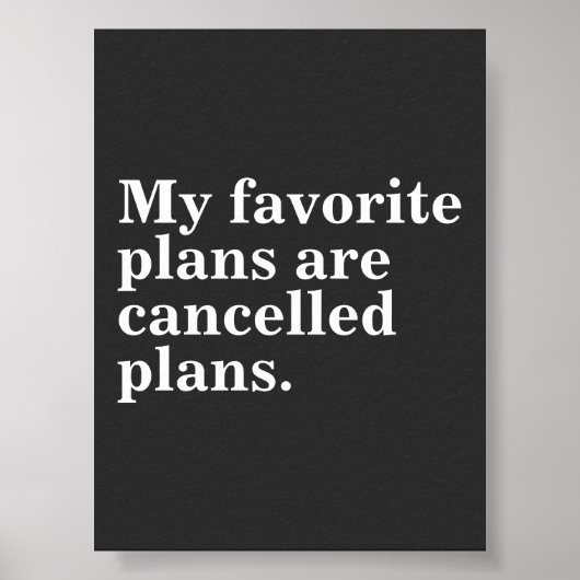 Meine Lieblingspläne sind abgesagte Pläne lustiges Poster (Vorne)